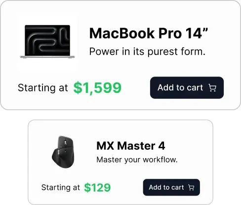 Business technology products including a laptop and productivity accessories, representing equipment financing and technology funding solutions.